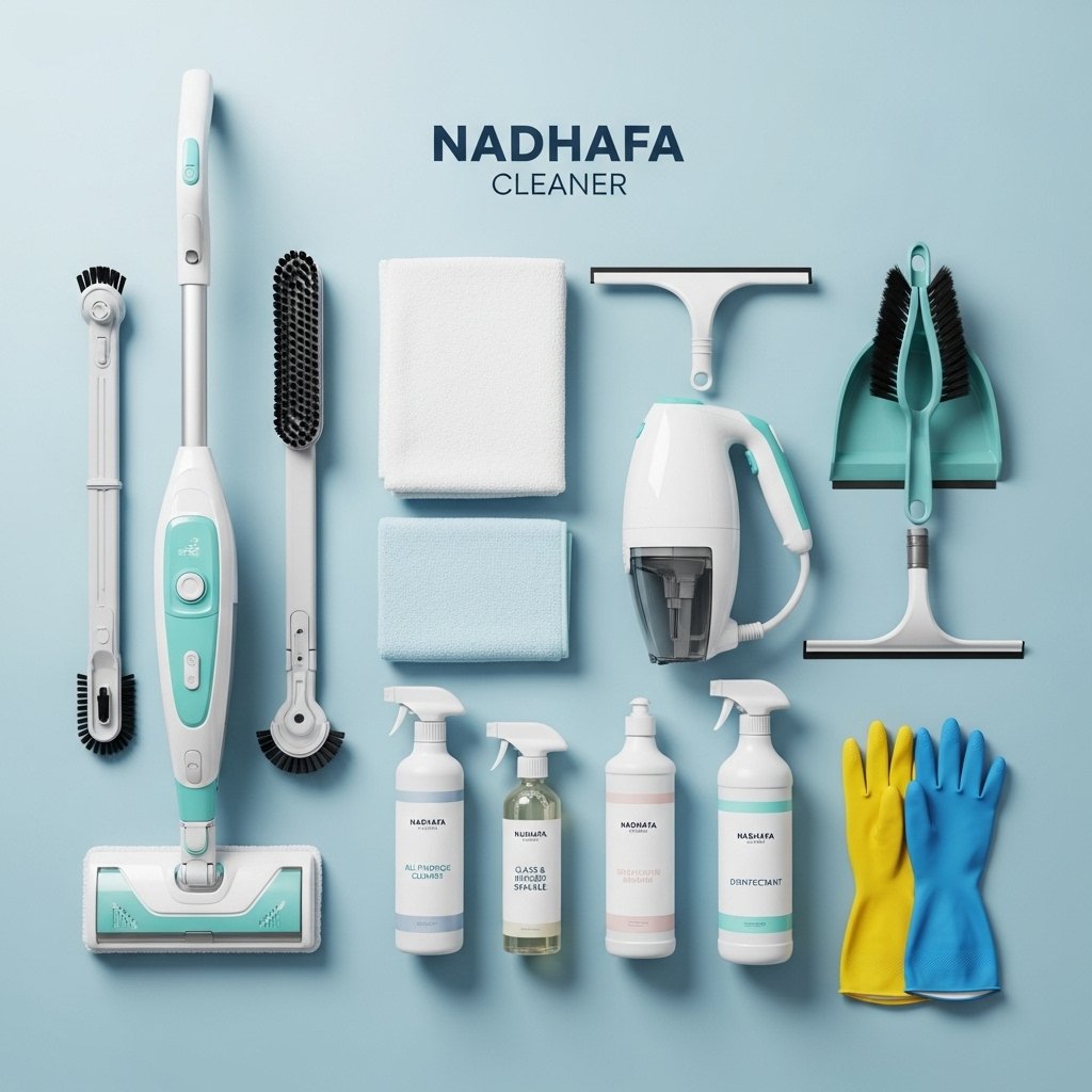 Nadhafa Cleaner's professional cleaning equipment and supplies.