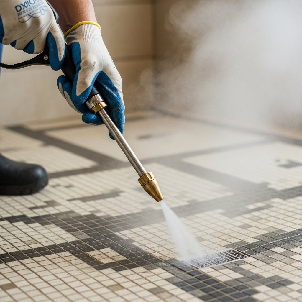 Steam Cleaning in Bathroom